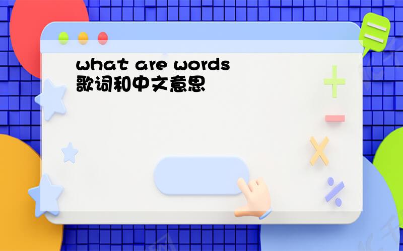 what are words歌词和中文意思