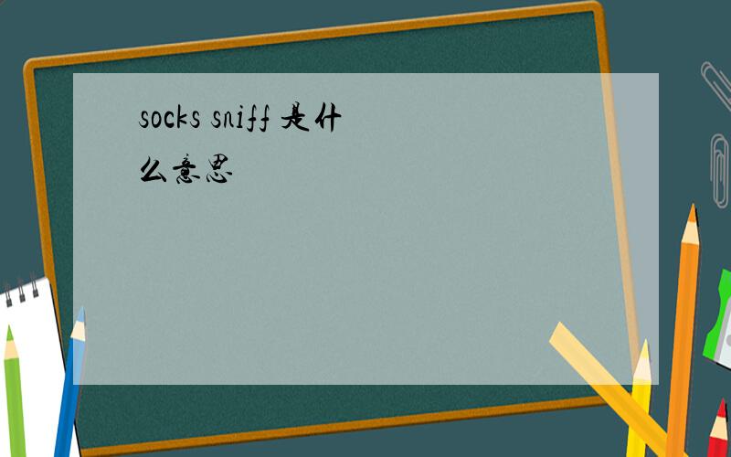 socks sniff 是什么意思