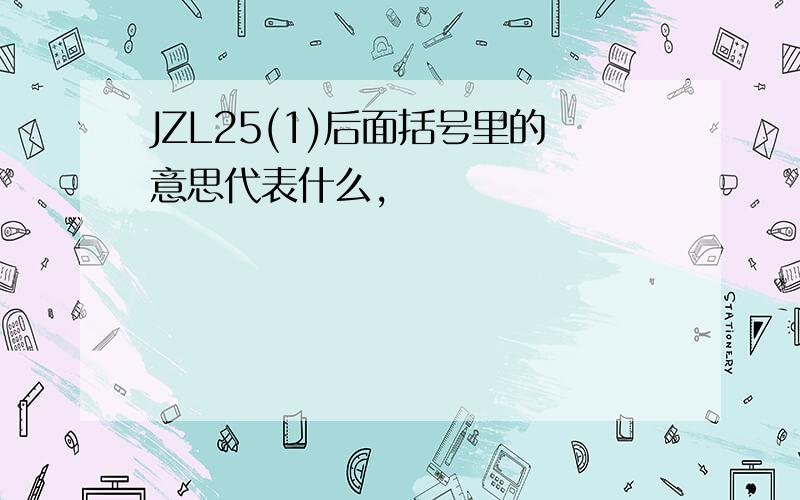 JZL25(1)后面括号里的意思代表什么,
