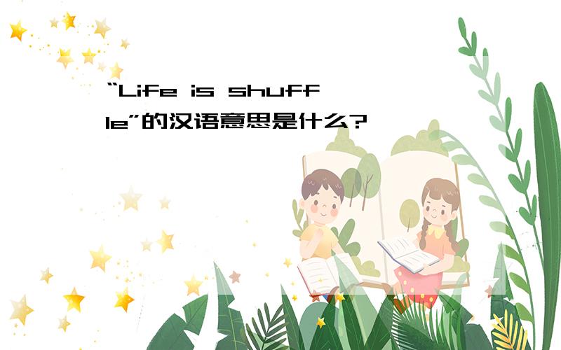 “Life is shuffle”的汉语意思是什么?