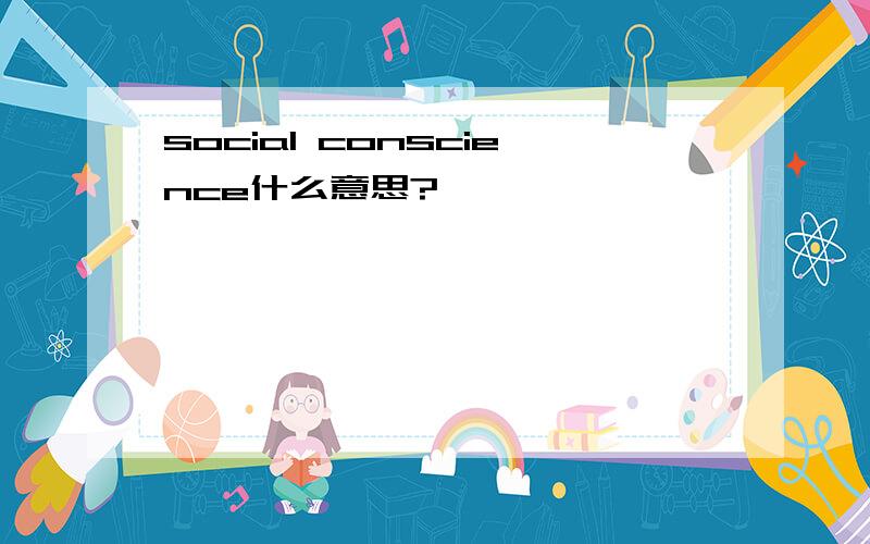 social conscience什么意思?