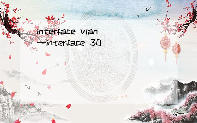 interface vlan—interface 30