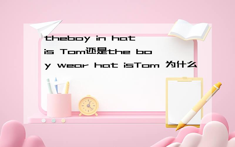 theboy in hat is Tom还是the boy wear hat isTom 为什么